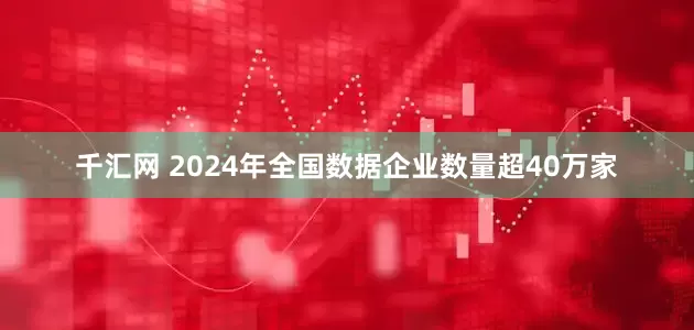 千汇网 2024年全国数据企业数量超40万家